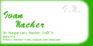 ivan macher business card